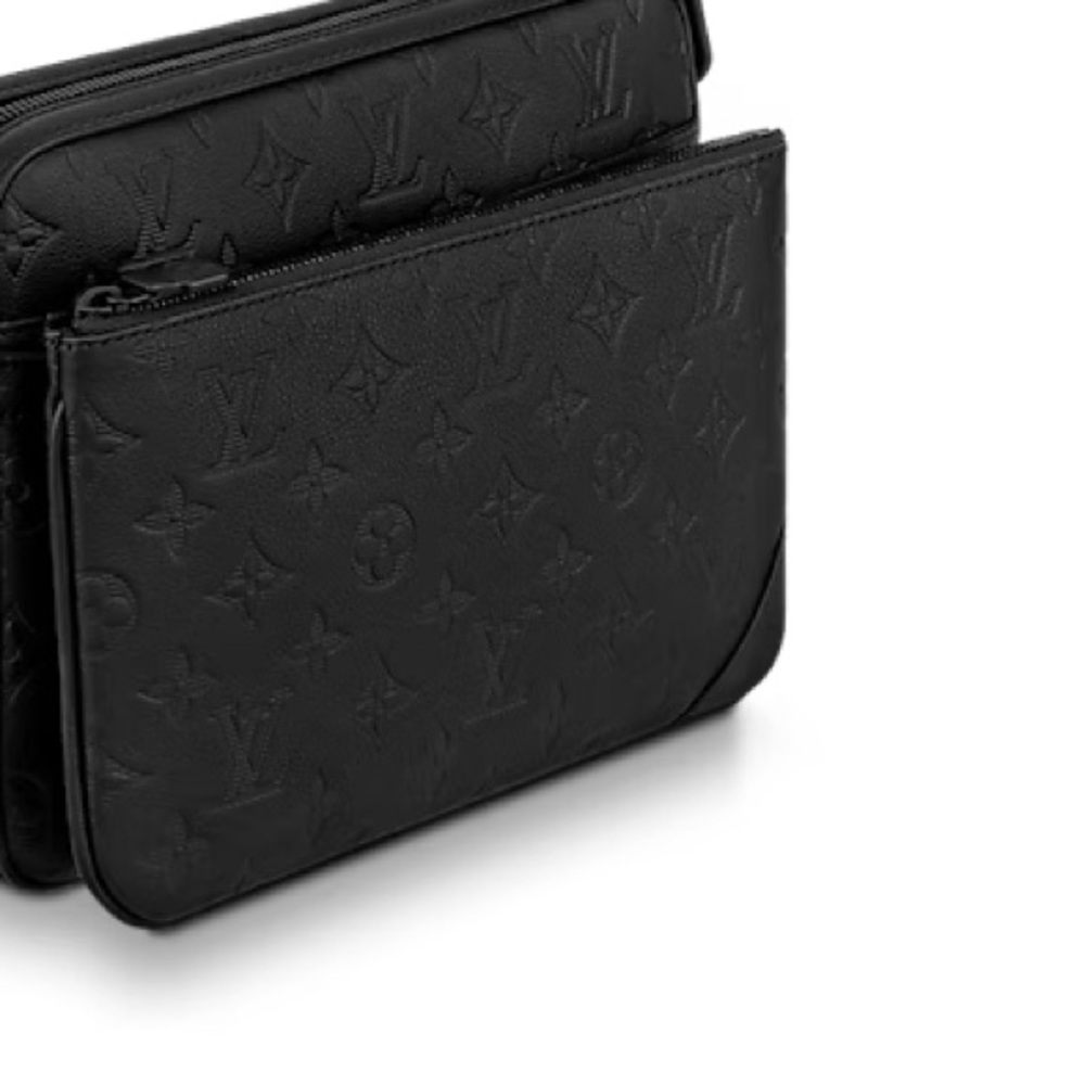 New Louis Vuitton Black embossed Monogram Shadow Calf leather pouch - Picture 13 of 16